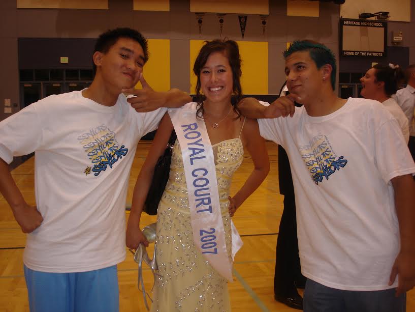  Ali Ward poses with Kelvin Pham (Left of Ward) as she is recognized for being voted on Royal Court.